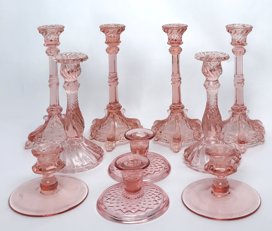 Pink Candle holders for rent