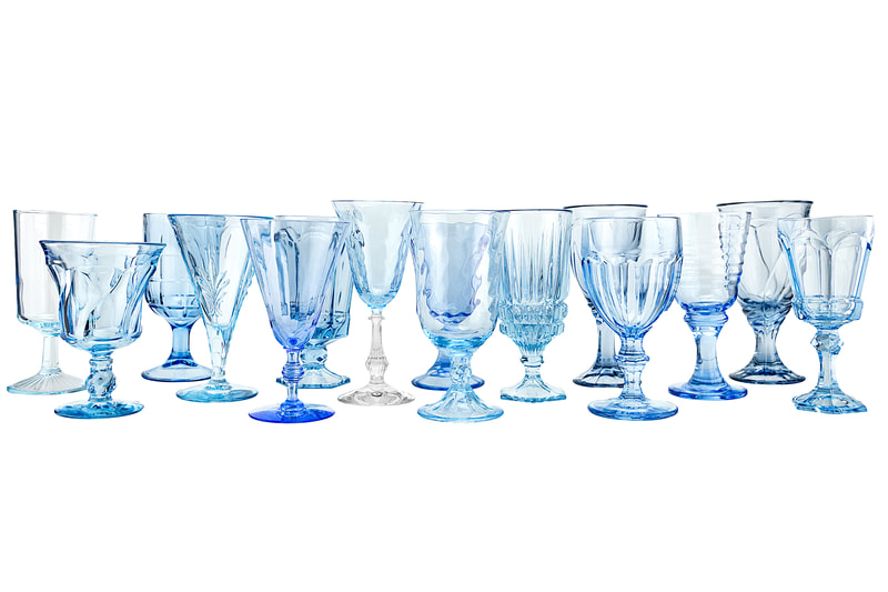 Light blue glassware