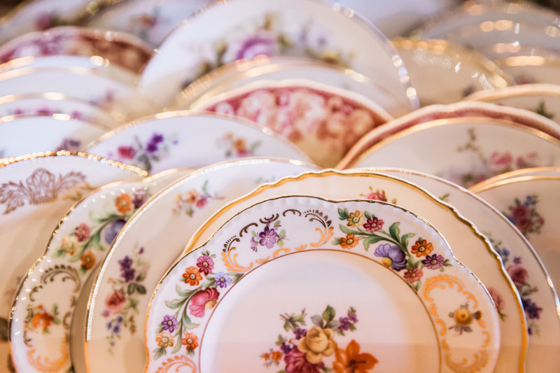 Mismatched Elegant Floral plates