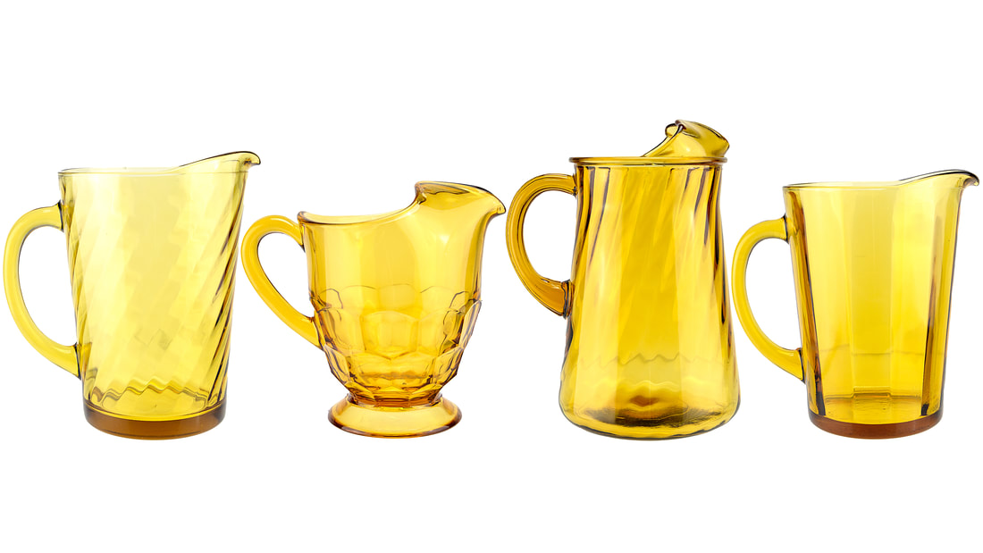 Vintage amber pitchers