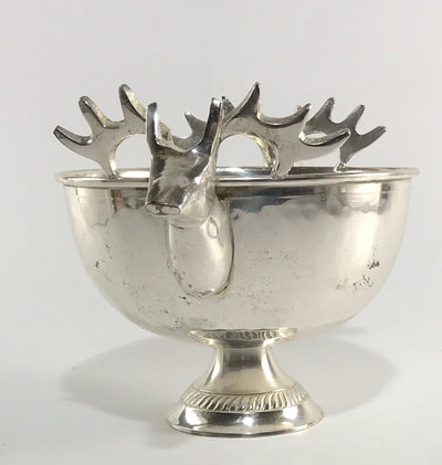 Deer silver bowl for rent