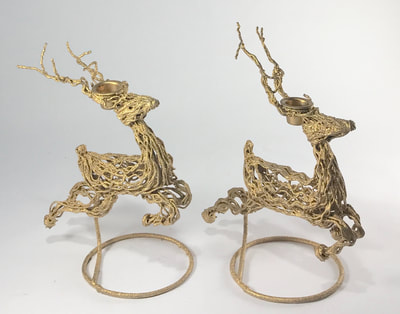 two wire deer candle holders