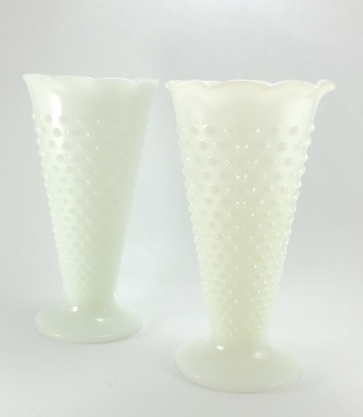 White Milk glass vase rental