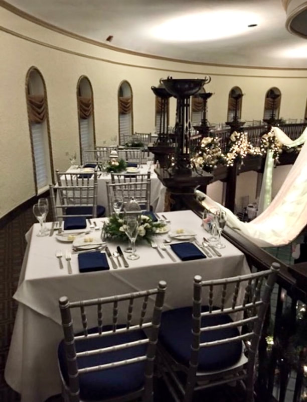 Navy and silver wedding tables