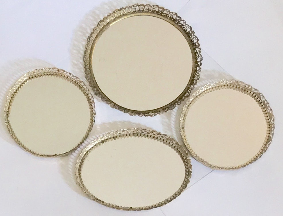 Round mirrors with gold frame