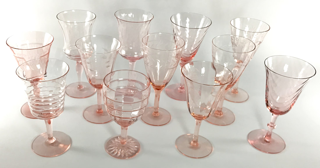 Pink water goblets for wedding