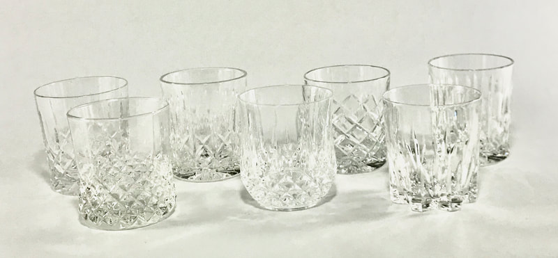 Crystal Old fashioned rock glass rentals near Naperville Illinois.