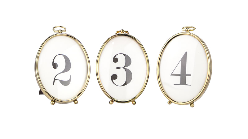 Oval gold table numbers