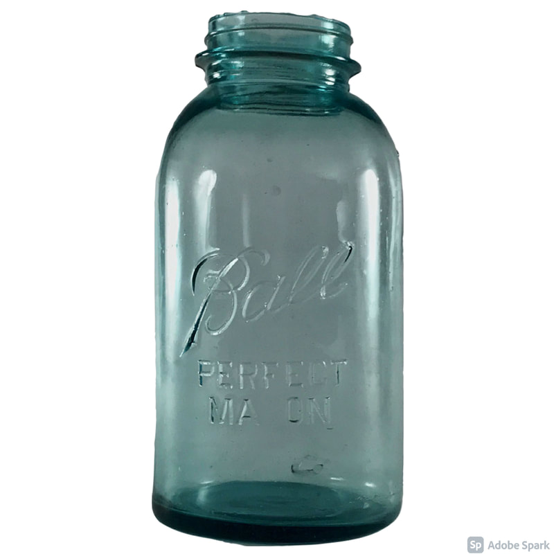 Blue pickle jar