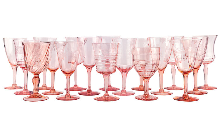 Blush pink glassware