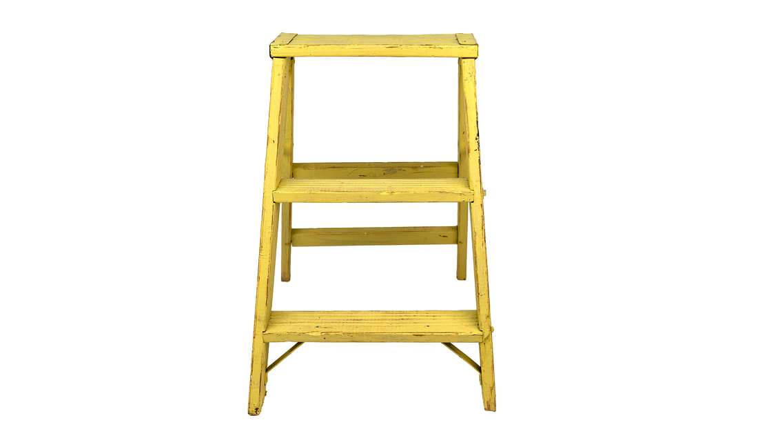 Vintage yellow step ladder